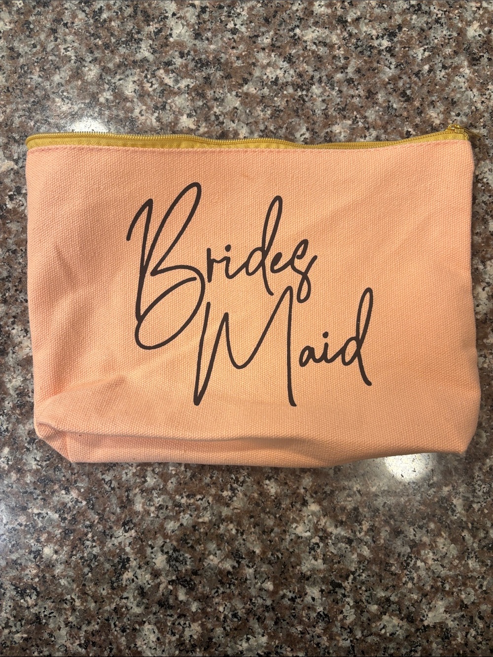 Bridesmaid Peach/Light Pink Canvas Zipper Pouch